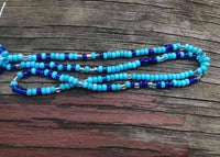 B2641   FULL Strand of Czech Glass Seed Beads “Blue Mixed”