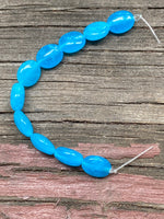 B3739  FULL Strand of Dyed Jade Beads “Blue”