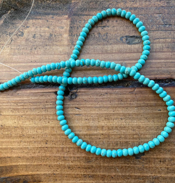 B5305  FULL Strand of Turquoise Howlite Beads