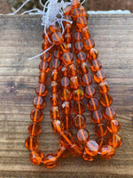 B4173  LOT of THREE (3) FULL Strands of Czech Glass Beads “Orange”