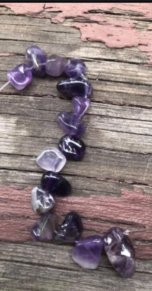 B2547  8” Long Strand of Amethyst Nugget Beads