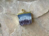 P1879  ONE (1) Amethyst Druzy Electroplated in Gold Pendant