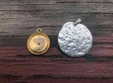 M0401  TWO (2) Resin Filled Colored Copper/Silver Plated Pendants