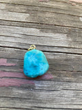 P1446   Teal Nugget Druzy Pendant