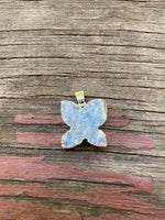 P1169   Electroplated Grey Druzy “Silver” Metal Butterfly Pendant