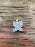 P1169   Electroplated Grey Druzy “Silver” Metal Butterfly Pendant