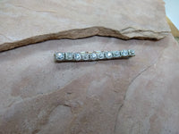 J0355  Vintage Rhinestone Silver Metal Stretchy Bracelet