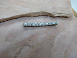 J0355  Vintage Rhinestone Silver Metal Stretchy Bracelet