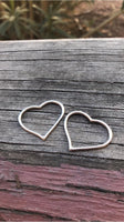 M0214 Set of TWO (2) Silver Heart Charms/Pendants