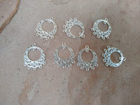 M0295  SIX (6) Silver Chandelier Earring Components