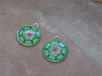 M0313  TWO (2) Silver Plated Metal Charms “Multi/Flower”