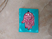 P0332  Handmade Polymer Clay Hamsa Hand Pendant