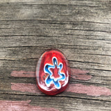 P0914  ONE (1) Millefiori Glass Pendant “Red/Blue”