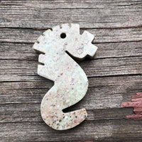 P0987   (1) Zuni Style Sea Sediment Jasper Seahorse Pendant