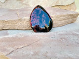 P1138   Plum/Black Teardrop Agate Pendant