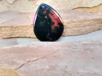 P1138   Plum/Black Teardrop Agate Pendant