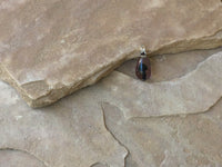 P1243   Lamp Work Glass Pendant with Black Mushroom Inside “Lavender”