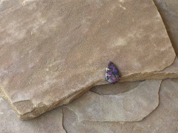 P1347  Purple Mosaic Jasper Shield Pendant