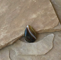 P1353   Teardrop Banded Agate Pendant “Browns”