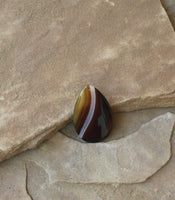 P1353   Teardrop Banded Agate Pendant “Browns”