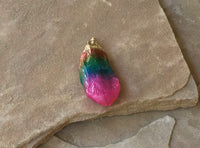 P1360   Rainbow Quartz Gold Electroplated Pendant