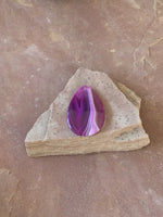 P1418   Dyed Banded Purple/Pink/White Teardrop Agate Pendant