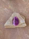 P1418   Dyed Banded Purple/Pink/White Teardrop Agate Pendant