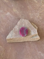 P1430  Banded Hot Pink Oval Agate Pendant