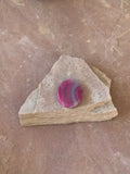 P1430  Banded Hot Pink Oval Agate Pendant