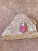 P1439   Pink Sea Sediment Teardrop w/ Attached Bail