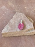 P1439   Pink Sea Sediment Teardrop w/ Attached Bail