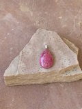 P1439   Pink Sea Sediment Teardrop w/ Attached Bail