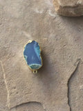 P1470   Blue Druzy Electroplated Pendant/Connector