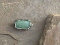 P1493   Manmade Faceted Agate Surrounded by Rhinestone Connector/Pendant