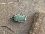 P1493   Manmade Faceted Agate Surrounded by Rhinestone Connector/Pendant