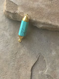 P1494  Turquoise Howelite Encased in Gold Connector/Pendant