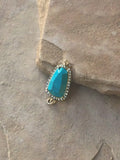 P1497  Turquoise Howelite Surrounded by Rhinestones Connector/Pendant