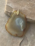 P1499  Sliced Druzy Sliced Pendant with Glue on Bail “Tans”