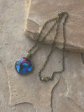 P1530  Copper Metal Colored Pendant with matching 18” Necklace