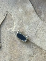 P1543  Lapis Lazuli set in Silver with Rhinestones Connector/Pendant