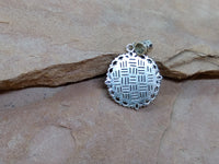 P1550  Turquoise Howelite Silver Metal Pendant