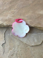 P1593  Dyed Hot Pink Flowered MOP/Shell Pendant