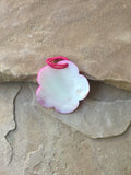 P1593  Dyed Hot Pink Flowered MOP/Shell Pendant