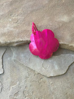 P1593  Dyed Hot Pink Flowered MOP/Shell Pendant