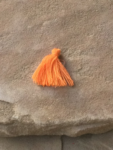 P1597  ONE (1) 1” Long Fabric/String Tassel “Orange”