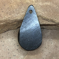 P1662  Carved Dyed Wooden Teardrop Pendant