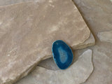 P1731  Blue Agate Sliced Druzy Pendant