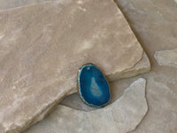 P1731  Blue Agate Sliced Druzy Pendant