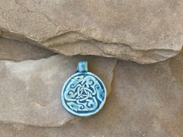 P1832   Celtic Animal Raku Ceramic Pendant