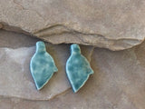 P1833  TWO (2) Raku Glazed Ceramic Dolphin Pendants “Ying/Yang”